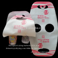 Special designed 2 cup holding plastic bag/sheet for take out cups, smart and cheap sheet